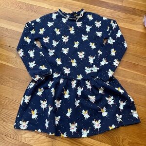 Mini Boden NWT 11-12Y Girls’ Festive Fairy Dress w/Ruffled Neckline & Gold Trim